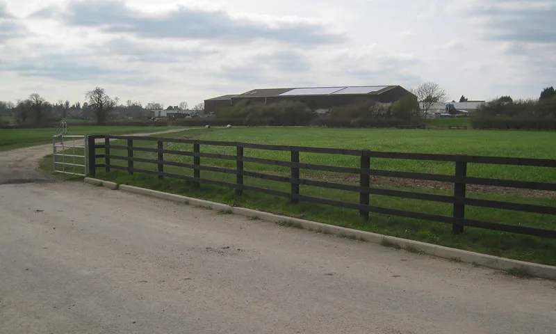 Squab Hall Farm and its business units, seen from Harbury Lane between Leamington and Bishops Tachbrook